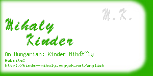 mihaly kinder business card